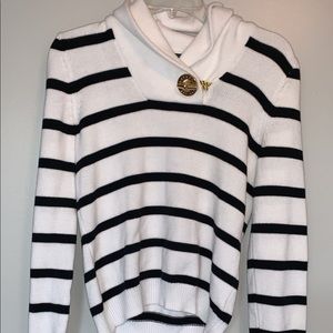 Ralph Lauren navy blue and white stripe sweater